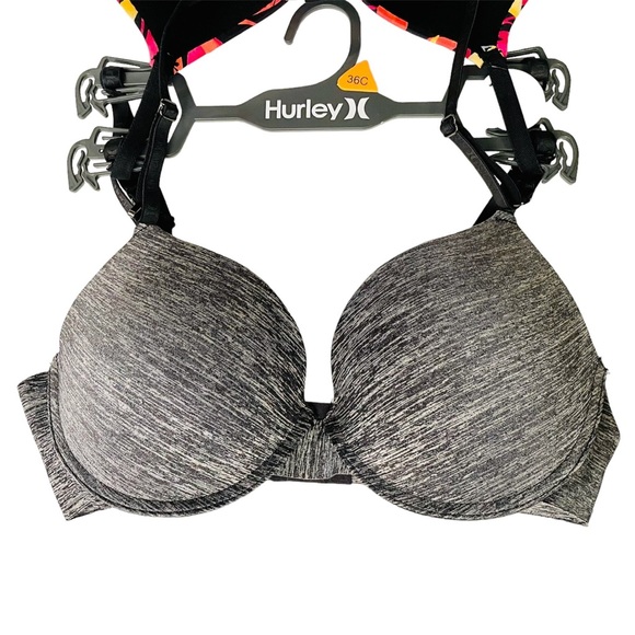 NWT Set of 2 Hurley Bra 36C Floral Laser Wings Underwire Padded Lined NEW - Picture 3 of 6